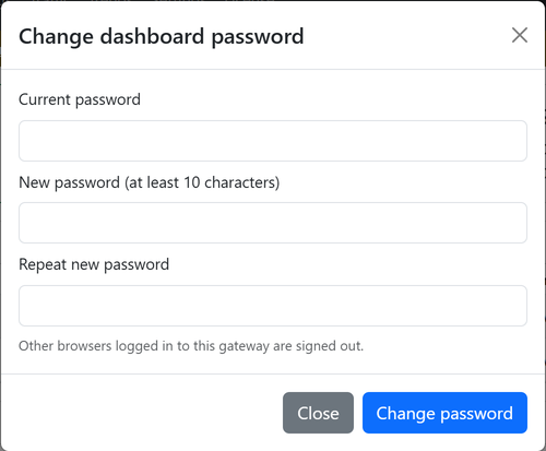 Change the dashboard password.