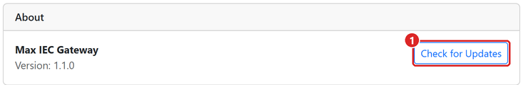 Settings: About and Check for Updates.